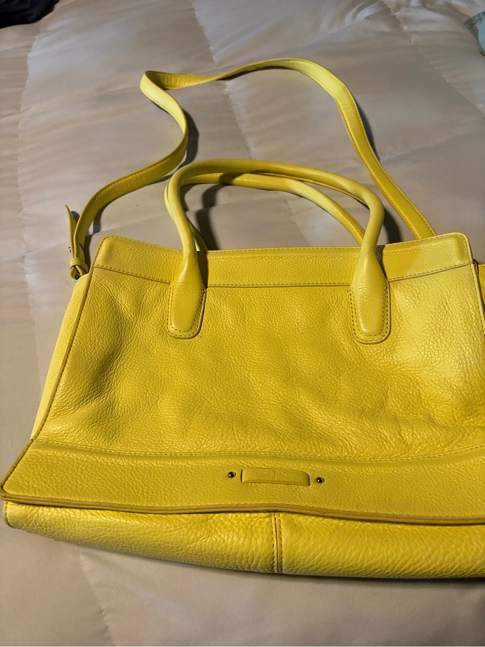 Cole Haan Yellow Leather Shoulder Tote